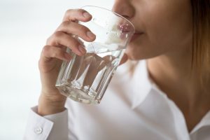 woman drinking water
